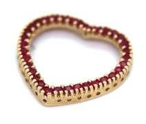 10kt Yellow gold ruby heart shaped pendant
