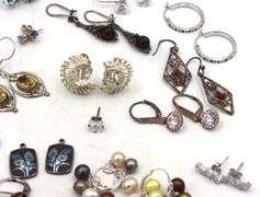 Vintage 925 sterling silver group lot of earrings