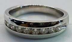 14K White Gold Round Brilliant Cut Diamond Ring
