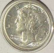 1934 Frosty White BU Mercury Dime