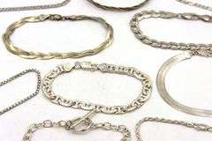 Group lot of 10 vintage 925 sterling silver bracelets