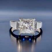 Huge 5 Ct Princess Cut Lab Simulated Diamond Ring