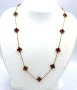 Gold plated clover station necklace