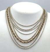 Vintage 925 sterling silver group lot of 8 chains