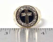Holy 10K Yellow Gold Black Onyx and Diamond Ring