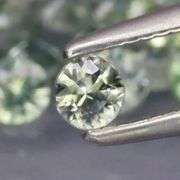 Heated only! 2.67ct diamond cut GREEN Sapphire set
