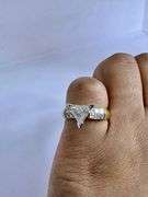 14K Two-tone Gold Trillion Cut Diamond Ring