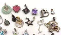 Group lot of Vintage 925 sterling silver charms pendants