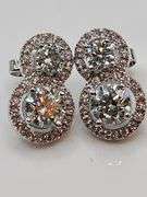 Sparkling 5.75 Ctw White Ice Blue Lab Simulated Diamond Earrings