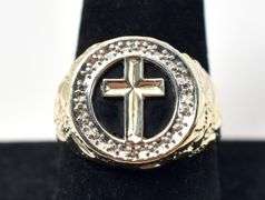 Holy 10K Yellow Gold Black Onyx and Diamond Ring