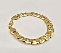 Strong 35.5 Gram 14 Kt Gold Plate Cuban Link Bracelet