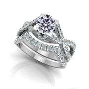 Amazing 4 Ct Ice White1 Lab Simulated Diamond 2 Band Engagement Ring