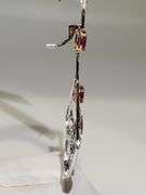 Opulent 18K White and Yellow Gold Chandelier Earrings with 4 Natural Rubies and 1.18 ct Diamond Acce