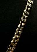 Stunning Large 47 Grams 14 Kt Gold Plated Cuban Curb Link Frost Necklace