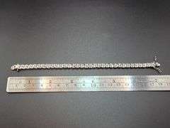 Sparkling 21.5 Ctw Lab Simulated Diamond14 Kt White Gold Plated Tennis Bracelet