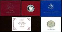 9 Different US Commemoratives in Box w/CoA