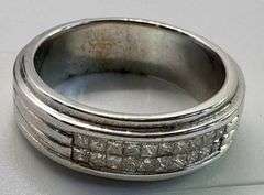 14K White Gold Princess Cut Diamond Ring