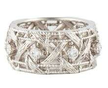 18kt White gold 0.55ctw Diamond Wide X Style Eternity Band Ring