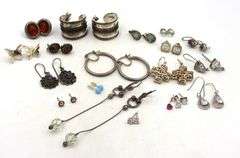 Vintage 925 sterling silver group lot of earrings