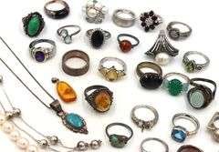 Big group lot of vintage 925 sterling silver jewelry