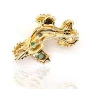 18k Yellow Gold Natural Turquoise Poodle Brooch Pin