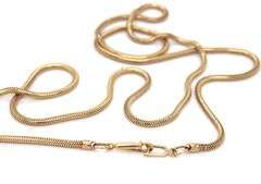 Silky Smooth 14K Yellow Gold Snake Necklace