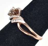 Sparkling 10K Rose Gold Diamond Ring