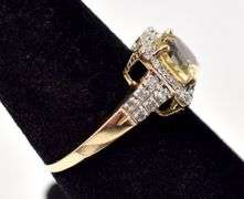 Amazing 10K Yellow Gold Diamond and Citrine Gemstone Ring