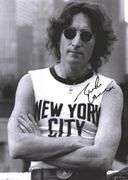 John Lennon Autographed Facsimile Signed Poster 24x36