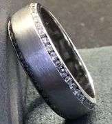 MEN’S 14K WHITE GOLD LAB DIAMOND WEDDING BAND