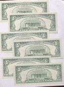 6 1963 Series Slider $5 Red Seal US Notes