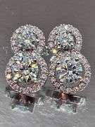 Sparkling 5.75 Ctw White Ice Blue Lab Simulated Diamond Earrings