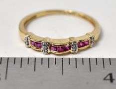 Darling Ruby and Diamond Ring in 14K Yellow Gold