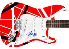 Van Halen Michael Anthony Signed 1/1 Custom Graphics Photo Guitar PSA
