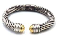 Group lot of 3 Vintage 925 sterling silver cuff bangles