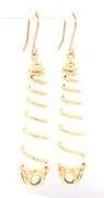 14kt Yellow gold white and gold swirl dangle earrings