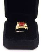 18kt Yellow gold Carnelian Bezel Set Ring