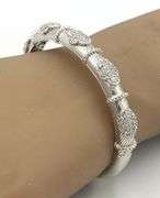 Judith Ripka CZ station hinged cuff bangle