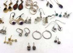 Group lot of vintage 925 sterling silver earrings