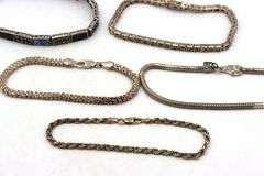 Vintage 925 sterling silver group lot of 5 bracelets