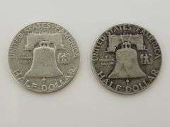 1953 S & 1954 Franklin Half Dollars