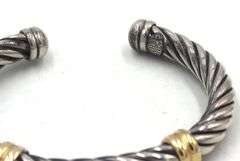 Set of 925 sterling silver cuff bangle and earrings