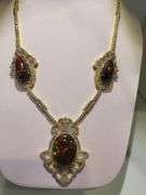 14K White Gold over Sterling Silver Diamond and Opal Necklace