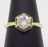 18k Yellow Gold Solitaire Diamond Ring