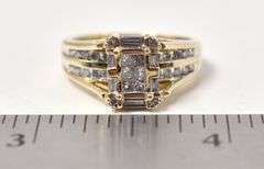 Unique 14K Yellow Gold Diamond Ring