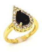 Timeless Classic 18 Kt Yellow Gold Plate 4 Piece Lab Simulated Black Diamomd Jewelry Set