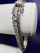 14 Kt White Gold Plated 17.5 Ctw Lab Simulated Diamond Tennis Bracelet