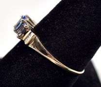 Stunning 10K Yellow Gold Diamond and Purple Gemstone Ring