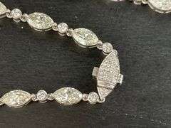 CERTIFIED BRAND NEW 18K WHITE GOLD DIAMOND NECKLACE, 18 C.T.W.