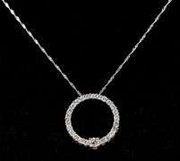 Fantastic Eternity Circle Diamond Pendant Necklace in 14K White Gold